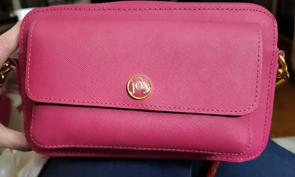 Joy Clean & Chic Saffiano Leather Crossbody Bag Beautiful Pink w/Card Holder